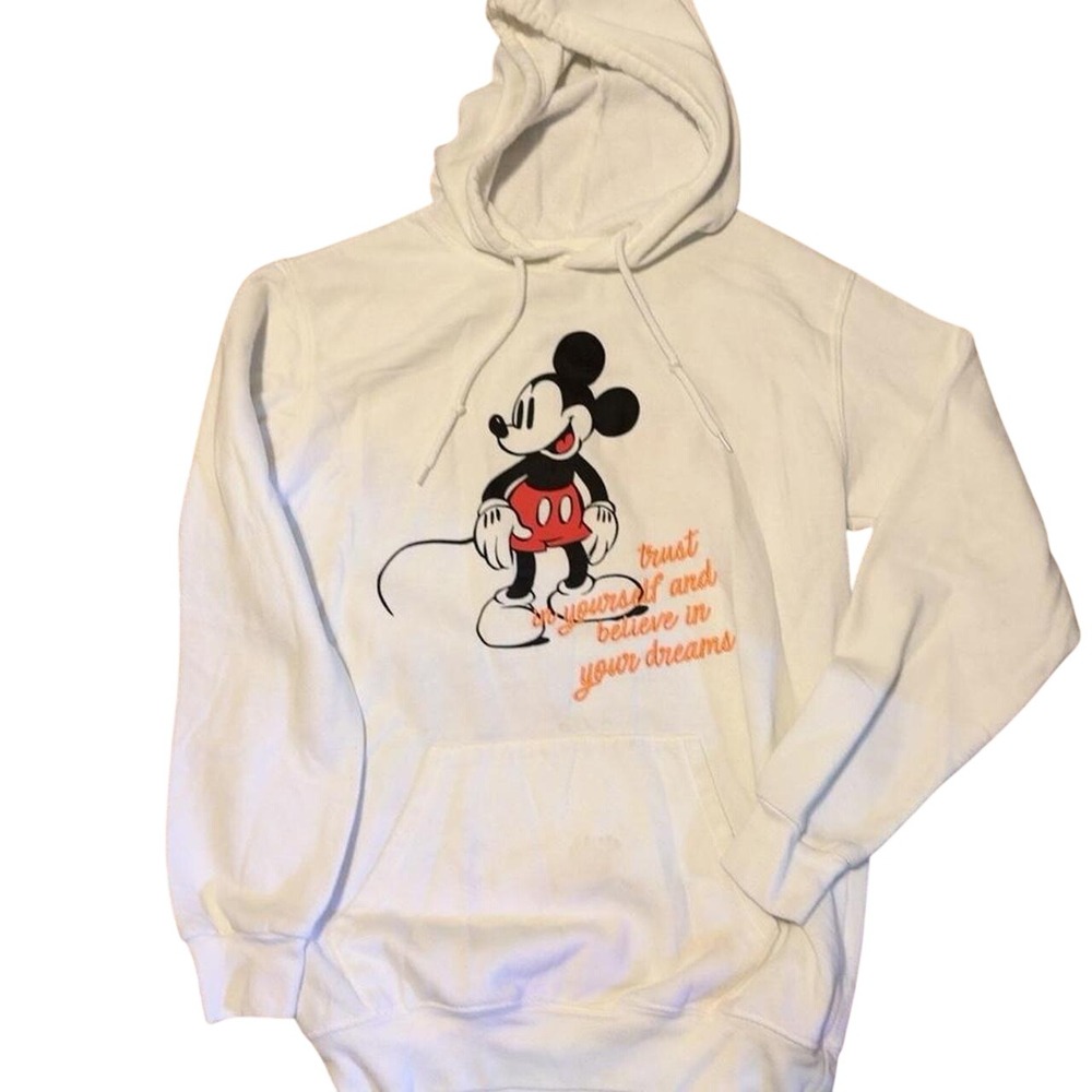 Disney Mickey Mouse Double Sided Graphic White Hoodie XS 0-2 FREEZE